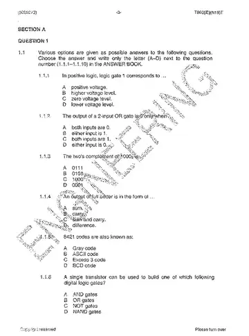 Logic Systems N3 November 2014 question paper, first page of questions