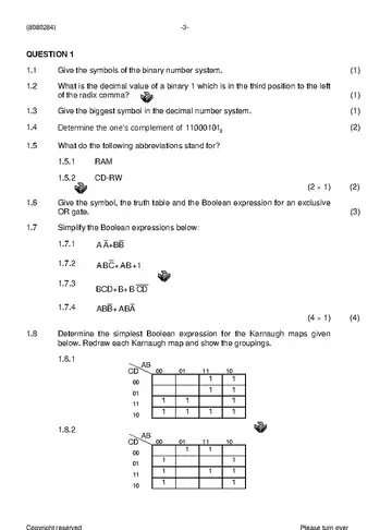 Logic Systems N4 November 2019 question paper, first page of questions