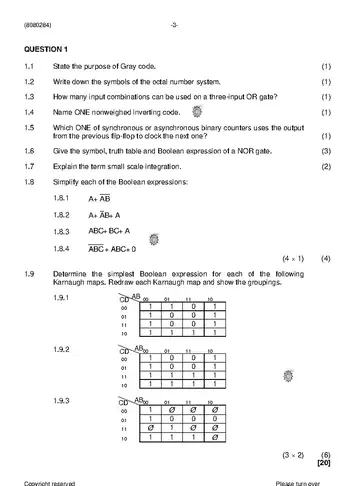Logic Systems N4 April 2021 question paper, first page of questions