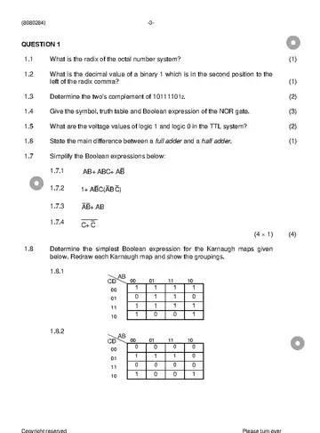 Logic Systems N4 November 2022 question paper, first page of questions