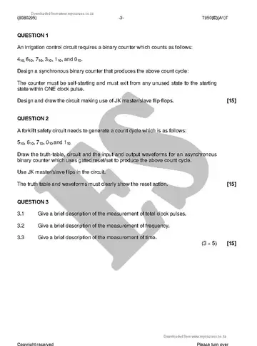 Logic Systems N5 August 2018 question paper, first page of questions