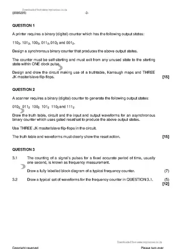 Logic Systems N5 April 2019 question paper, first page of questions