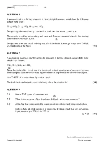 Logic Systems N5 August 2019 question paper, first page of questions
