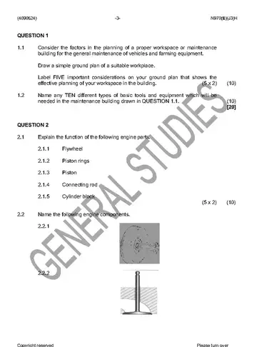 Maintenance Management Farming N4 June 2016 question paper, first page of questions
