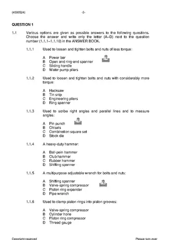 Maintenance Management Farming N4 June 2020 question paper, first page of questions