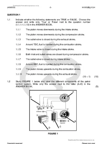 Maintenance Management N5 June 2018 question paper, first page of questions