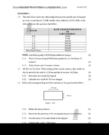 Mathematical Literacy Grade 11 May/June 2023 question paper, first page of questions
