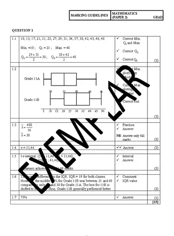 Mathematics Grade 11 June 2023 Paper 2 question paper, first page of questions