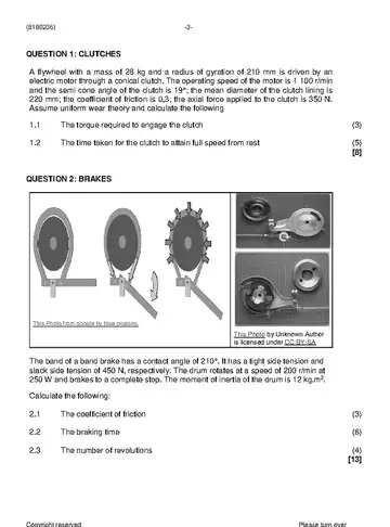 Mechanotechnics N6 November 2023 question paper, first page of questions