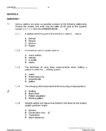 Pattern Construction N5 June 2019 question paper, first page of questions