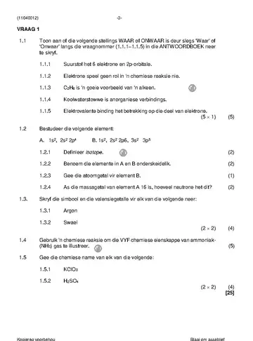 Plant Operation Theory N2 November 2020 question paper, first page of questions