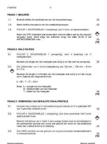 Platers Theory N2 November 2022 question paper, first page of questions