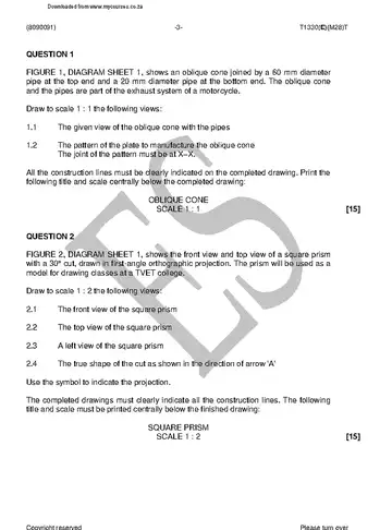 Plating and Structural Steel Drawing N1 April 2018 question paper, first page of questions