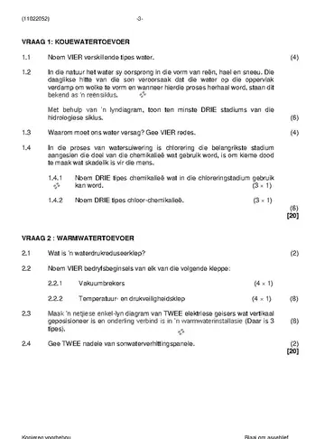 Plumbing Theory N2 April 2019 question paper, first page of questions