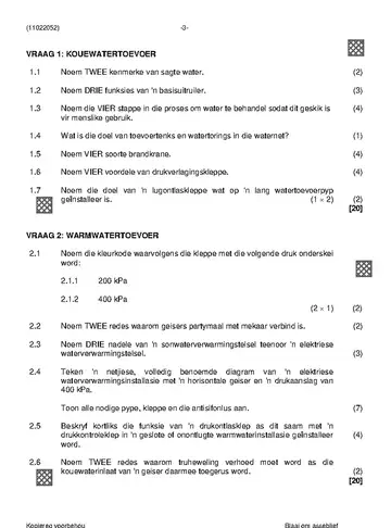Plumbing Theory N2 November 2022 question paper, first page of questions
