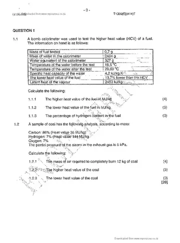 Power Machines N5 April 2015 question paper, first page of questions