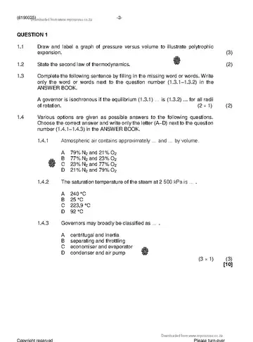 Power Machines N5 April 2021 question paper, first page of questions