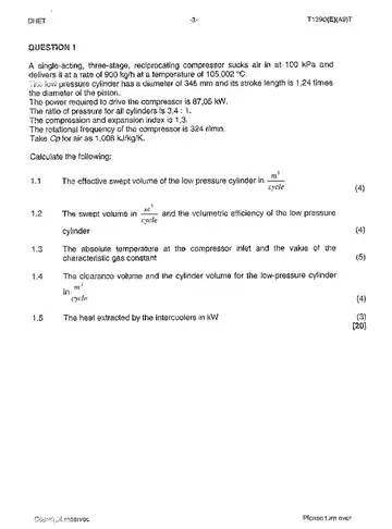 Power Machines N6 April 2013 question paper, first page of questions