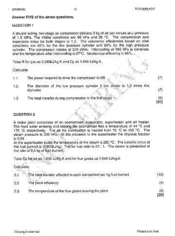 Power Machines N6 April 2015 question paper, first page of questions