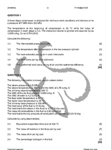 Power Machines N6 November 2016 question paper, first page of questions