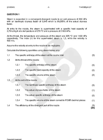 Power Machines N6 April 2018 question paper, first page of questions