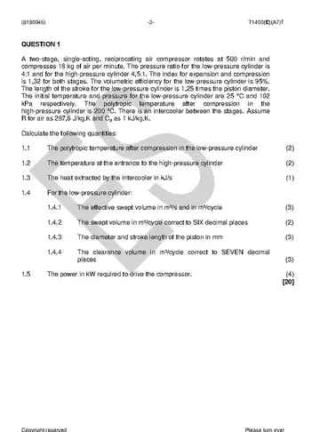Power Machines N6 August 2018 question paper, first page of questions