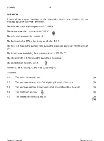 Power Machines N6 April 2020 question paper, first page of questions
