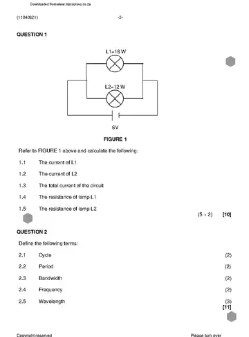 Radio and Television Theory N1 November 2023 question paper, first page of questions