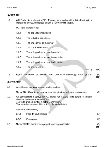 Radio Theory N2 April 2018 question paper, first page of questions