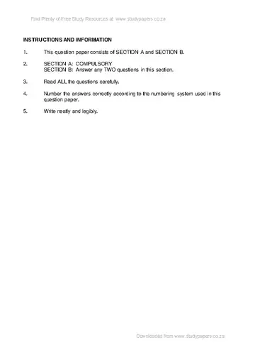 Religion Studies Grade 12 Feb/March Supplementary 2017 Paper 1 (National DBE) question paper, first page of questions