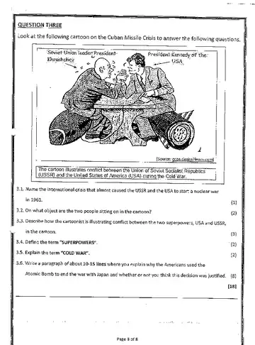 Social Sciences Grade 9 June 2018 question paper, first page of questions