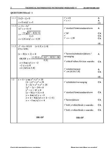 Technical Mathematics Grade 12 September Trial 2025 Paper 1 question paper, first page of questions