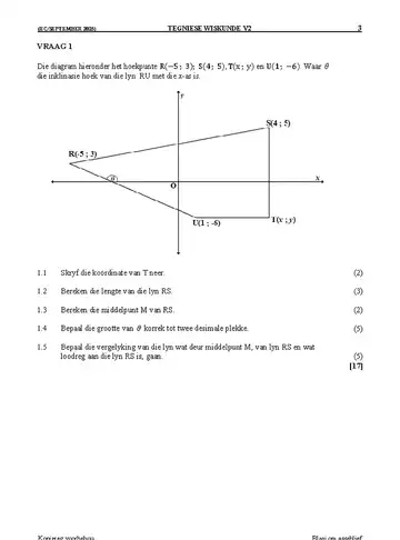 Technical Mathematics Grade 12 September Trial 2025 Paper 2 question paper, first page of questions