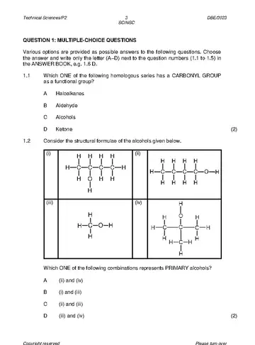 Technical Sciences Grade 12 May/June 2023 Paper 2 question paper, first page of questions