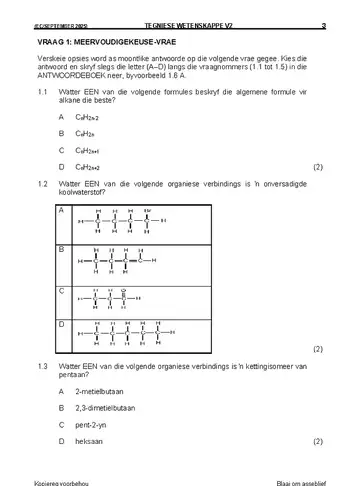 Technical Sciences Grade 12 September Trial 2025 Paper 2 question paper, first page of questions