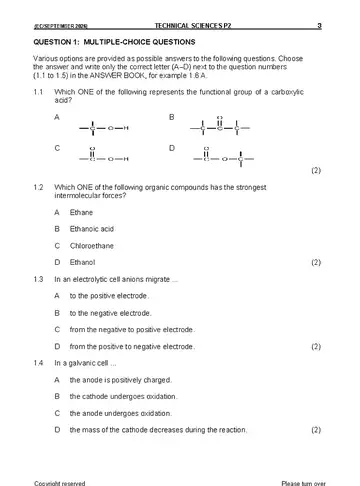 Technical Sciences Grade 12 September Trial 2026 Paper 2 (Eastern Cape) question paper, first page of questions