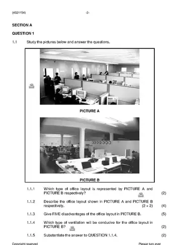 Travel Office Procedures N4 November 2019 question paper, first page of questions