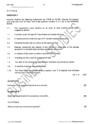 Travel Office Procedures N5 June 2014 question paper, first page of questions