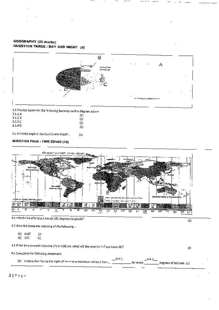 Social Sciences Grade 8 Term 1 March Test 2018 question paper PDF, preview of the first page of questions