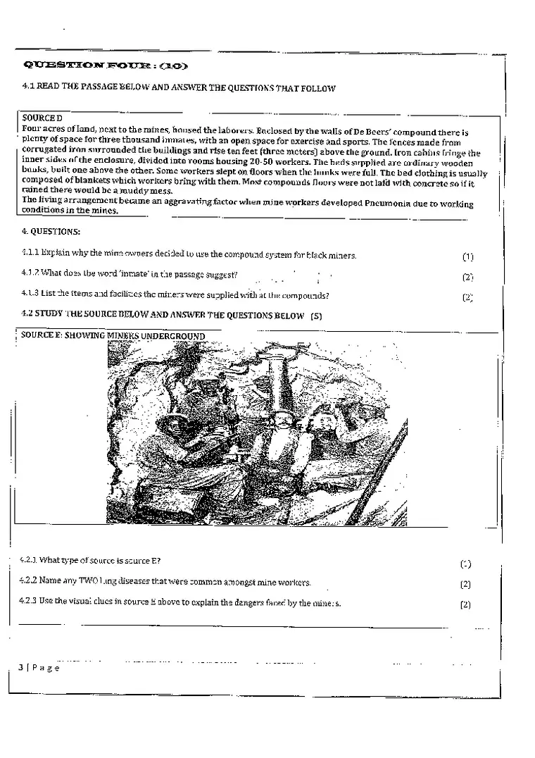 Social Sciences Grade 8 Term 2 June 2018 question paper PDF, preview of the first page of questions