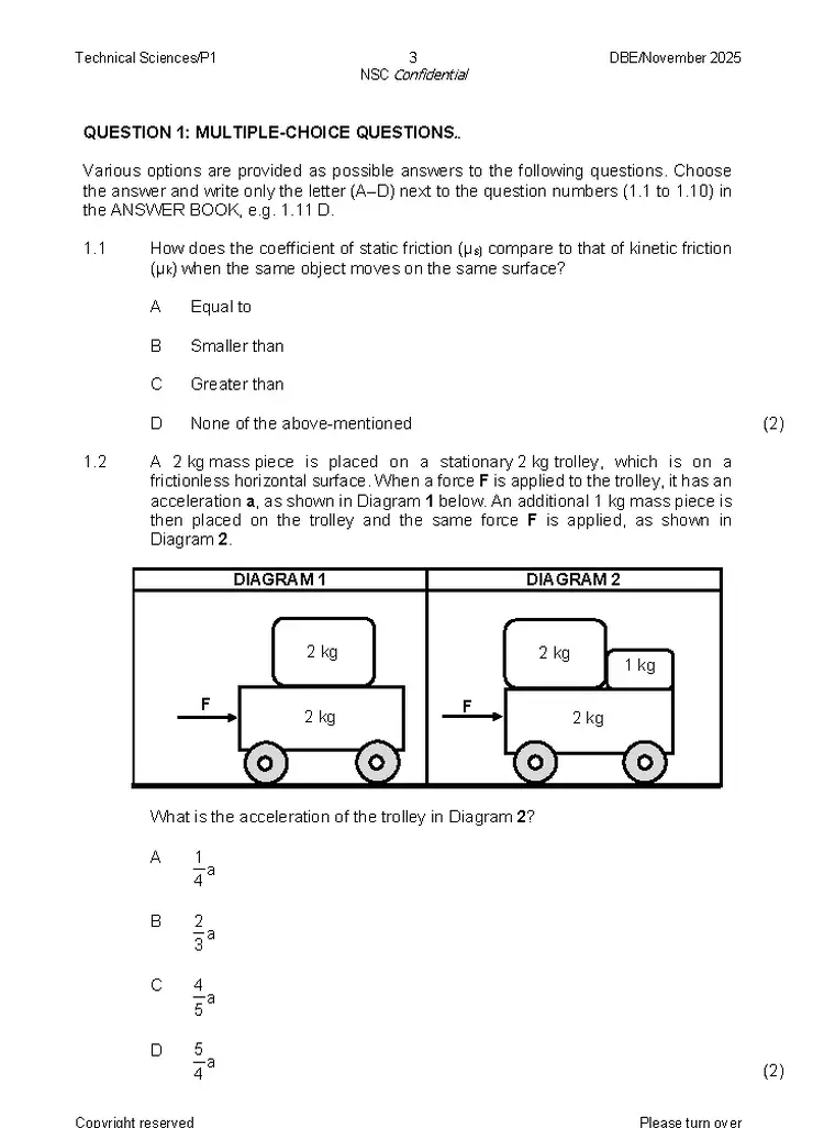 Technical Sciences Grade 12 Term 4 2025 question paper preview