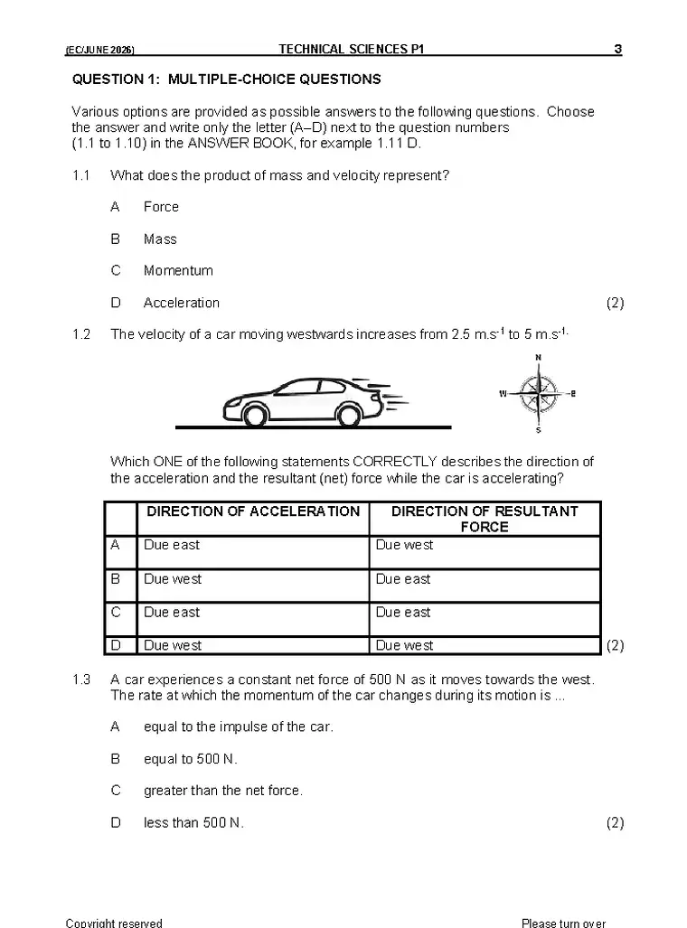 Technical Sciences Grade 12 Term 2 2026 question paper preview