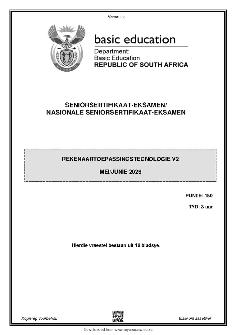 Technology Grade 12 Term 2 May/June 2026 Paper 2 question paper PDF, preview of the first page of questions
