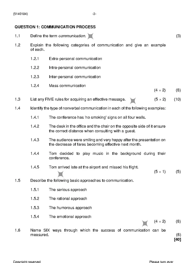 Tourism Communication N4 November 2023 question paper preview